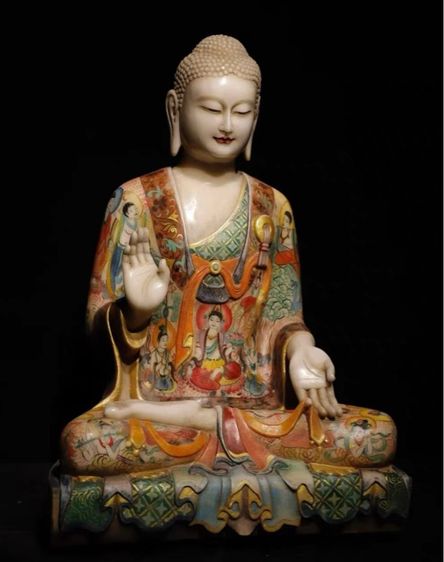 ✨พระพุทธรูปศากยมุนีตถาคตบนหยกขาว รูปที่ 3