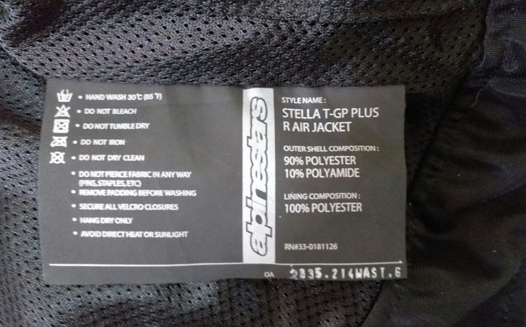 เสื้อการ์ด Alpinestars ของแท้ ไซส์ S สำหรับผู้หญิง รูปที่ 7