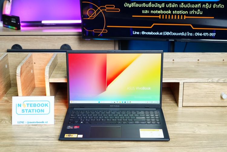 วินโดว์ 16 กิกะไบต์ Asus Vivobook Go 15 Ryzen5-7520U Ram16 SSD512 จอ15.6 FHD OLED สเปคดีทำงานเก่ง ดีไซน์เรียบบาง พกพาสะดวก พร้อมใช้งานเพียง 10,990 .-