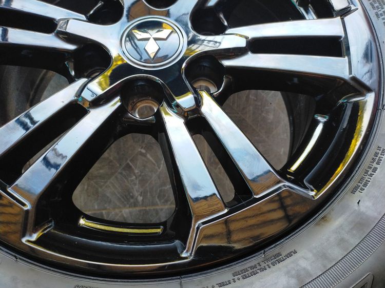 แม็กมิตซู ขอบ17 สีอบpowder coat พร้อมยางป้ายแดงบริสโตน 255 70 17 ปี25 ยางป้ายแดงมีตุ่มหน้ายางทุกเส้นใส่ triton ปาเจ19500 รูปที่ 6