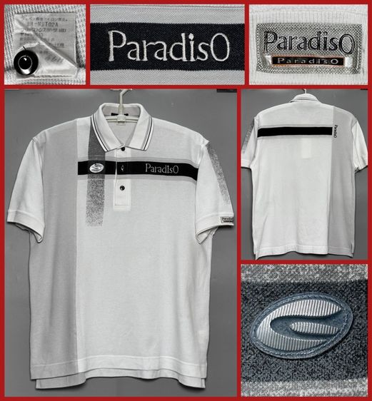 XL แขนสั้น ⚠️โลโก้ 4 จุด‼️เสื้อโปโล ParadisO ของแท้ แบรนด์เสื้อผ้า Golf ชั้นนำ