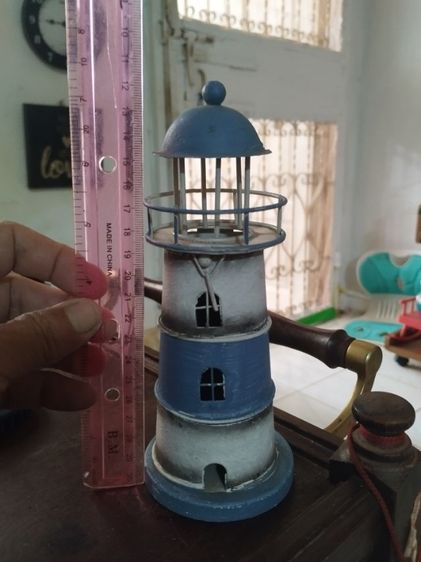 โมเดล ประภาคาร หัวเปิดได้มีตังล็อค สีขาวฟ้า รูปที่ 3