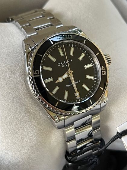 GUCCI Dive YA136403 136.4 32mm Black Dial Women's Quartz Watch รูปที่ 4