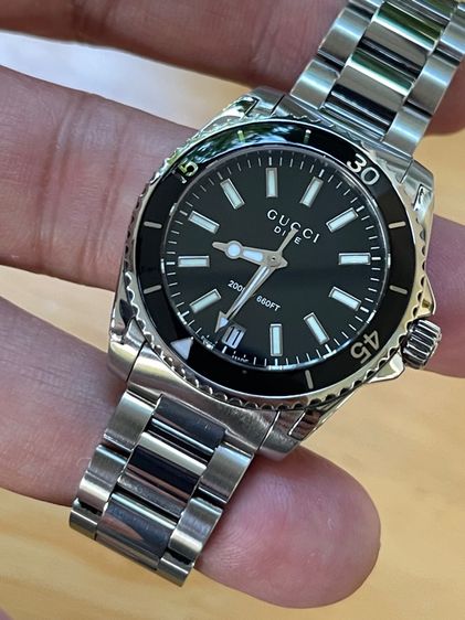 GUCCI Dive YA136403 136.4 32mm Black Dial Women's Quartz Watch รูปที่ 9