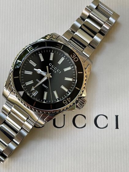 GUCCI Dive YA136403 136.4 32mm Black Dial Women's Quartz Watch รูปที่ 7
