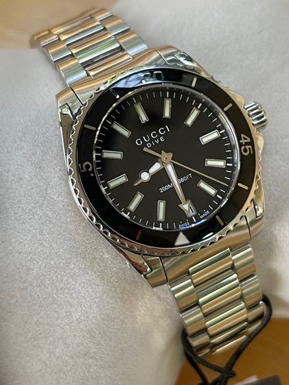 GUCCI Dive YA136403 136.4 32mm Black Dial Women's Quartz Watch รูปที่ 15