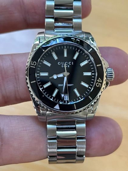 GUCCI Dive YA136403 136.4 32mm Black Dial Women's Quartz Watch รูปที่ 8