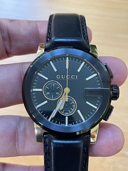 GUCCI G-Chrono YA101203 Black Dial Men's Watch 44mm Gucci Black Gold Tone รูปที่ 11