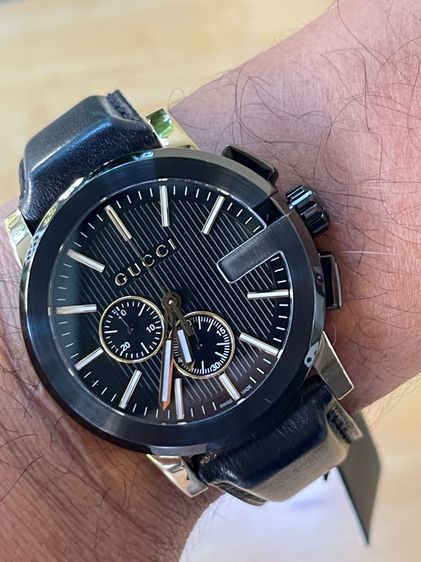 GUCCI G-Chrono YA101203 Black Dial Men's Watch 44mm Gucci Black Gold Tone รูปที่ 16