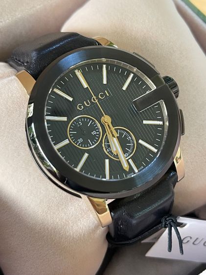 GUCCI G-Chrono YA101203 Black Dial Men's Watch 44mm Gucci Black Gold Tone รูปที่ 5