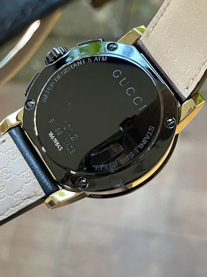GUCCI G-Chrono YA101203 Black Dial Men's Watch 44mm Gucci Black Gold Tone รูปที่ 9