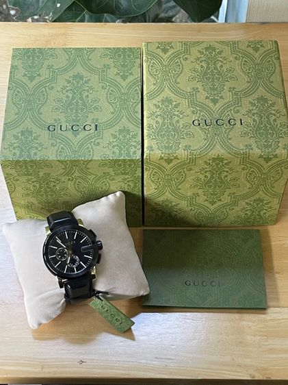 GUCCI G-Chrono YA101203 Black Dial Men's Watch 44mm Gucci Black Gold Tone รูปที่ 2