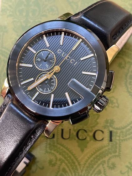 GUCCI G-Chrono YA101203 Black Dial Men's Watch 44mm Gucci Black Gold Tone รูปที่ 7