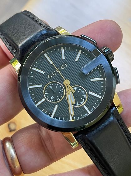 GUCCI G-Chrono YA101203 Black Dial Men's Watch 44mm Gucci Black Gold Tone รูปที่ 12