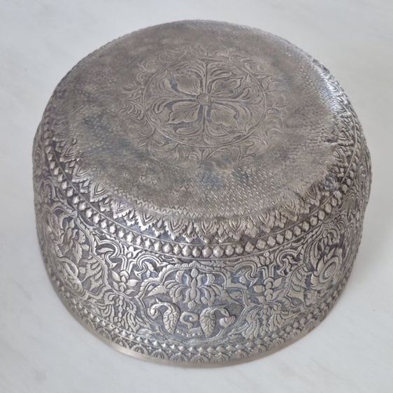 ขันเงินลายไทยโบราณ งานช่างเก่า รูปที่ 6