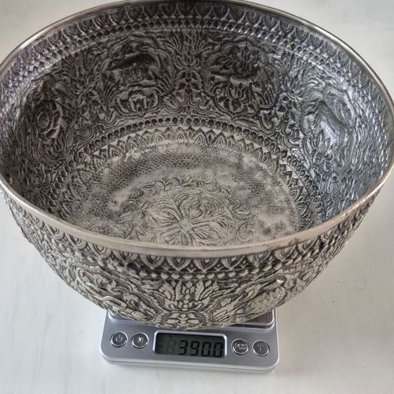 ขันเงินลายไทยโบราณ งานช่างเก่า รูปที่ 5