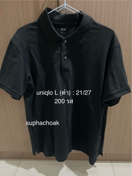 เสื้อคอปก Uniqlo สีดำ size L รูปที่ 3