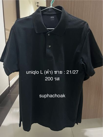 เสื้อคอปก Uniqlo สีดำ size L รูปที่ 4