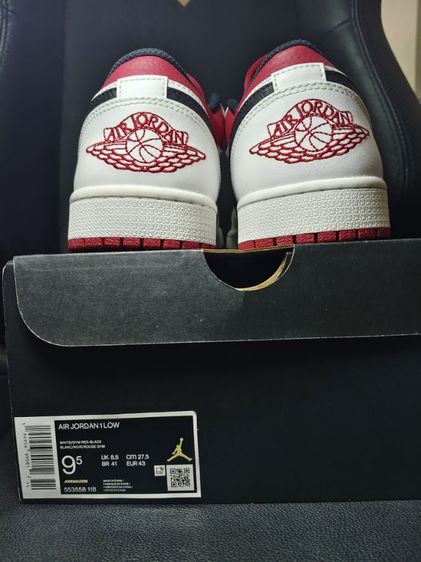 Nike Air Jordan 1 Low WHITE GYM RED BLACK us 9.5 Eur 43 27.5 cm มือสองของใหม่ กล่องครบ ไม่เคยใส่ พื้นเต็ม ดาวเต็ม สภาพ 100 เปอร์เซนต์  รูปที่ 6