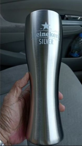 แก้วเบียร์สแตนเลส แบรนด์ไฮเนเก้น(Heineken) รุ่น Silver ของแท้ มือ1