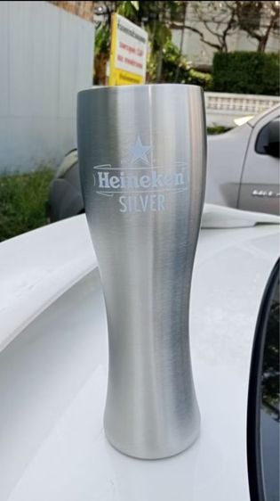 แก้วเบียร์สแตนเลส แบรนด์ไฮเนเก้น(Heineken) รุ่น Silver ของแท้ มือ1 รูปที่ 3