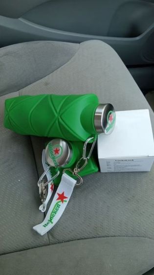 ขวดน้ำซิลิโคน แบรนด์ไฮเนเก้น(Heineken) ของแท้ มือ1 ขนาด 700 ml.