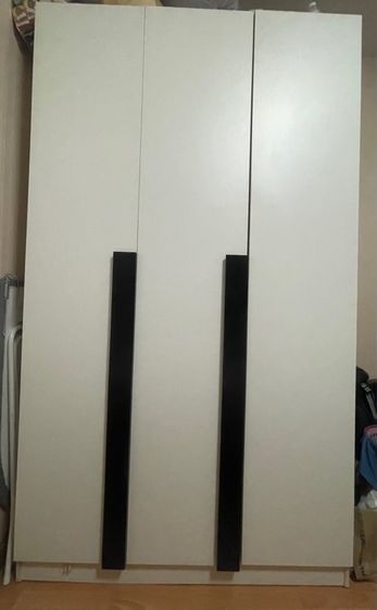 ไม้ ขายตู้เสื้อผ้า สีขาว ประตูแบบ 3 บาน