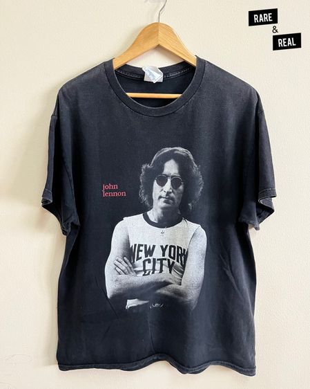 ดำ แขนสั้น เสื้อเชิ้ต 🎸 Vintage John Lennon "Imagine"