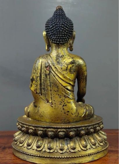 ✨รูปปั้นพระศากยมุนี“ทิเบตโบราณปิดทอง รูปที่ 3