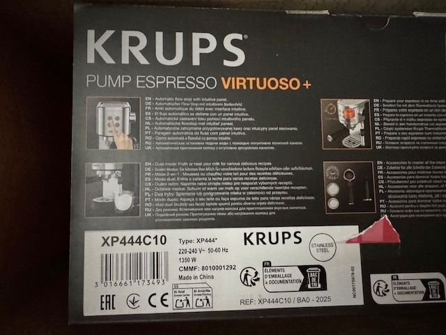 เครื่องกาแฟ KRUPS Espresso Virtuoso+ XP444C10 ใหม่ในกล่อง มี Warranty รูปที่ 6