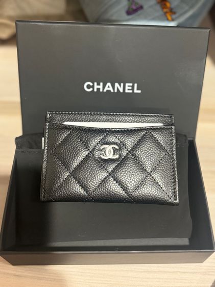 ไม่ระบุ ดำ หนังแท้ อื่นๆ Chanel Classic Slot Card Holder