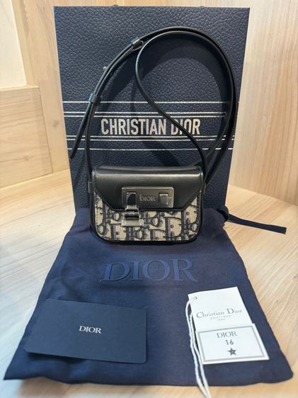 ไม่ระบุ ดำ หนังแท้ Dior Nano Pouch Shoulder Bag