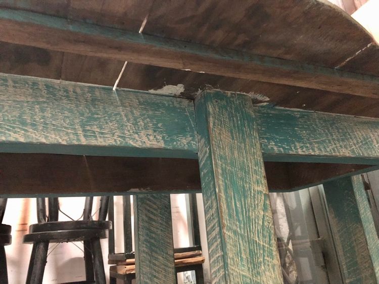 โต๊ะไม้สัก สูง71ซม. โต๊ะงานดีไซน์ ทำสีย้อมเสี้ยน ขัดมันน้ำไม่ซึม รูปที่ 4