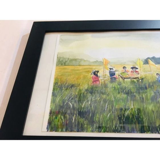 ภาพวาดสีน้ำพิธีรับขวัญข้าว ใส่กรอบพร้อมแขวน รูปที่ 4
