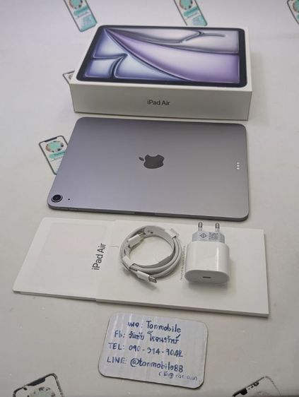 Apple ขาย เทิร์น iPad Air 7 M3 11 นิ้ว Wifi 128 GB สี Gray ศูนย์ไทย อายุ 8 วัน รอบชาร์จ 6 รอบ สุขภาพแบต 100 ประกันยาว เพียง 14,590 บาท ครับ