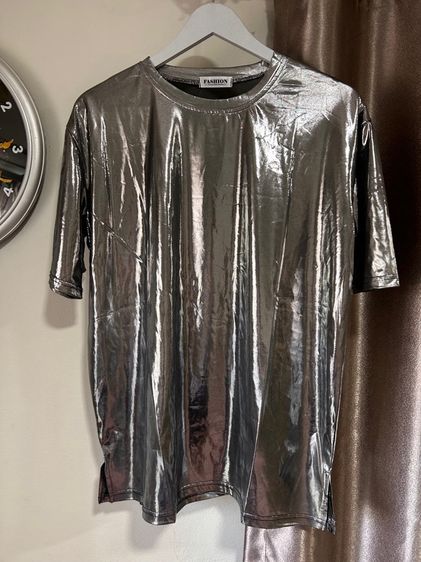 เสื้อยืด ผ้าวิ้ง สี drak gray