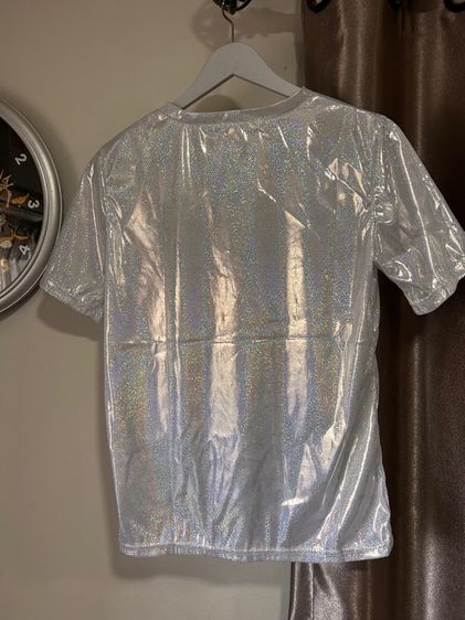 เสื้อยืด ผ้าวิ้ง Size M สีเงิน รูปที่ 2
