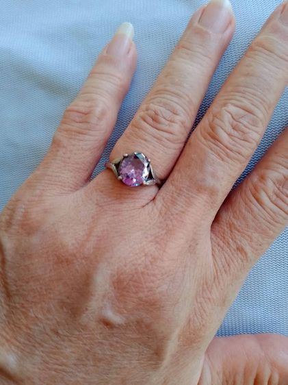 แหวนเงินแท้ หัวแหวนพลอยอเมทิสต์แท้
