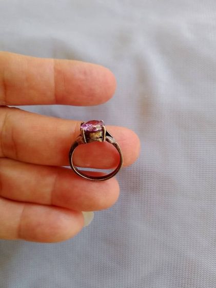 แหวนเงินแท้ หัวแหวนพลอยอเมทิสต์แท้ รูปที่ 3