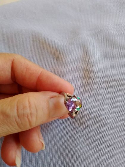 แหวนเงินแท้ หัวแหวนพลอยอเมทิสต์แท้ รูปที่ 2