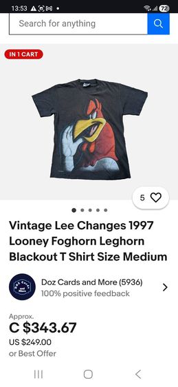 เสื้อยืดวินเทจ Lee Changes รุ่น Looney Foghorn Leghorn รูปที่ 9