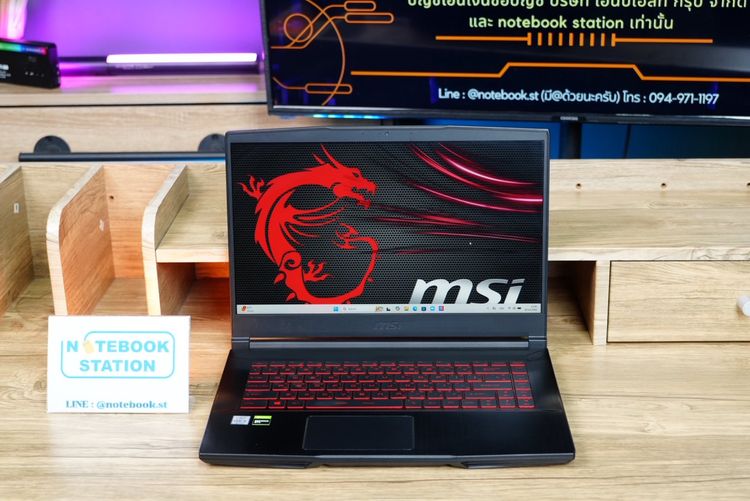 รุ่นอื่น ๆ วินโดว์ 16 กิกะไบต์ ไม่ใช่ MSI GF63 Thin i5-10500H GTX1650Max-Q(4GB) Ram8 SSD512 จอ15.6 FHD IPS 144Hz สเปคเกมมิ่ง คีย์บอร์ดไฟสีแดง ขายเพียง 11,590.-