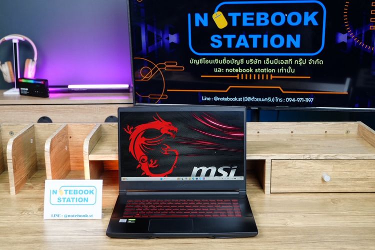 MSI GF63 Thin i5-10500H GTX1650Max-Q(4GB) Ram8 SSD512 จอ15.6 FHD IPS 144Hz สเปคเกมมิ่ง คีย์บอร์ดไฟสีแดง ขายเพียง 11,590.- รูปที่ 2