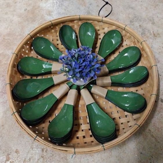 อื่นๆ ช้อนสังกะสีเขียวโบราณ แบบบาง ไม่เป็นสนิม หายากแล้ว