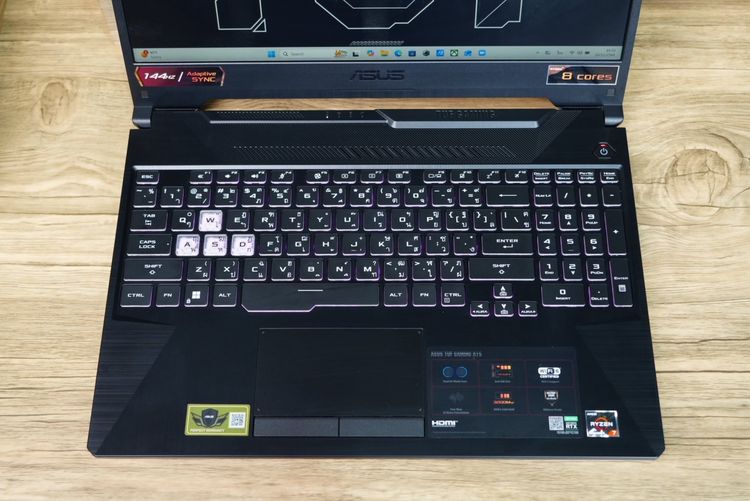 Asus TUF Gaming A15 Ryzen7-4800H RTX3050(4GB) Ram16 SSD512GB จอ15.6 FHD 144Hz สเปคเกมมิ่ง คีย์บอร์ดไฟRGB ดีไซน์สวยเท่ เครื่องพร้อมใช้งาน ราค รูปที่ 5