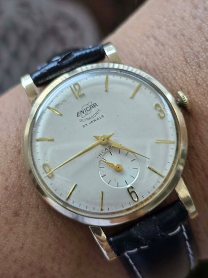 นาฬิกา ENICAR ULTRASONIG 9k Solid Gold 2เข็มครึ่ง ตัวเรืองทองคำแท้ 9k  รูปที่ 3