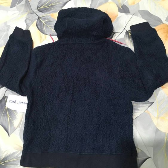 J.Crew Vintage Fleece Hoodie – เสื้อฮู้ดขนแกะ Sherpa สี Navy ตัดชมพู-ฟ้า สไตล์วินเทจ 90s รูปที่ 8