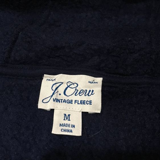 J.Crew Vintage Fleece Hoodie – เสื้อฮู้ดขนแกะ Sherpa สี Navy ตัดชมพู-ฟ้า สไตล์วินเทจ 90s รูปที่ 5