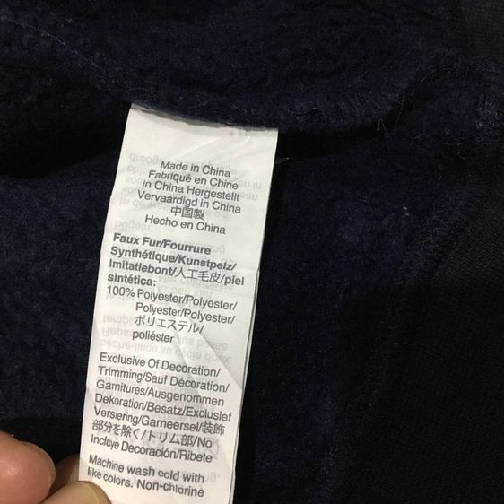 J.Crew Vintage Fleece Hoodie – เสื้อฮู้ดขนแกะ Sherpa สี Navy ตัดชมพู-ฟ้า สไตล์วินเทจ 90s รูปที่ 9