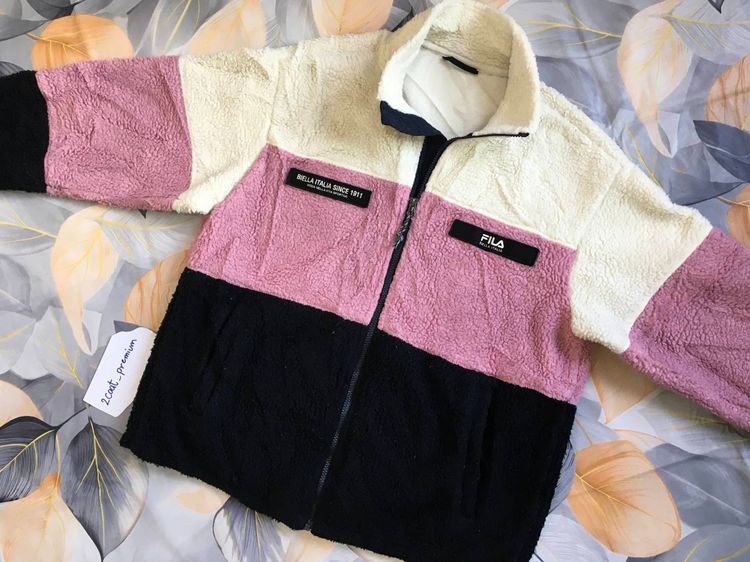 FILA Biella Italia Fleece เสื้อแจ็คเก็ตขนแกะ สี Color Block สุดละมุน รูปที่ 5